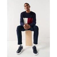 Tommy Hilfiger Flag Alpaca Knitted Jumper - Navy