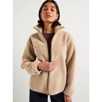 Tommy Hilfiger Teddy Zip Up Jacket - Beige