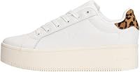 Tommy Jeans Women/'s Tjw Flatform Sneaker En0En02930 Low Top, White (Ivory/Leopard), 6 UK