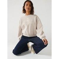 Tommy Hilfiger Varsity Crest Fleece Sweatshirt - Beige