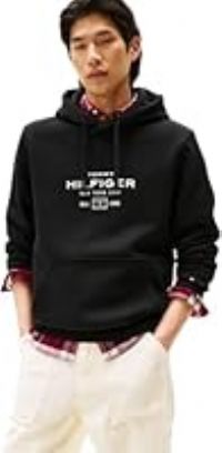 Tommy Hilfiger Men/'s OVAL GRAPHIC HOODIE MW0MW40864 Pullover Hoodie, Black, M