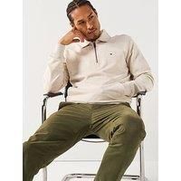 Tommy Hilfiger Essential Terry 1/4 Zip Sweat Top - Natural