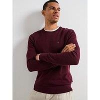 Tommy Hilfiger Men’s Essential Cotton Round Neck Jumper, Red (Deep Burgundy), XL