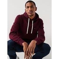 Tommy Hilfiger Regular Fit Essential Fleece Overhead Hoodie - Dark Red