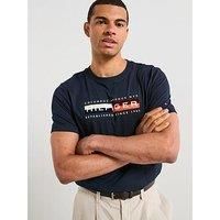 Tommy Hilfiger Colour Block Graphic Logo T-Shirt - Navy
