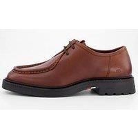 Tommy Hilfiger Comfort Leather Moc Toe Lace Up Shoe - Brown