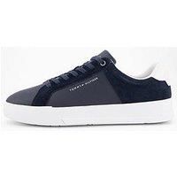 Tommy Hilfiger Th Court Mix Nubuck Trainers - Navy