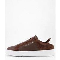 Tommy Hilfiger Th Court Mix Nubuck Trainers - Brown