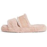 Tommy Hilfiger Hilfiger Logo Fur Slipper - Pink