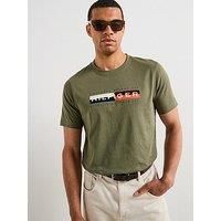 Tommy Hilfiger Colour Block Graphic Logo T-Shirt - Khaki