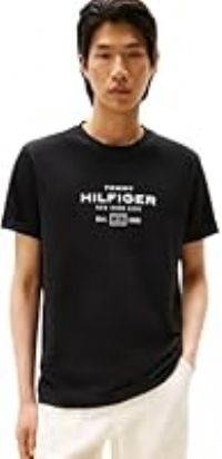 Tommy Hilfiger Men/'s Hilfiger Stack Graphic TEE MW0MW40002 S/S T-Shirt, Black, M