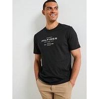 Tommy Hilfiger Men/'s Hilfiger Stack Graphic TEE MW0MW40002 S/S T-Shirt, Black, L