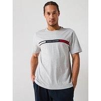 Tommy Hilfiger Men’s Short Sleeve Round Neck T-Shirt, Grey (Light Grey Heather), XL
