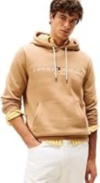 Tommy Hilfiger Men’s Tommy Logo Hoodie, Beige (Timeless Camel), XL