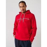 Tommy Hilfiger Linear Chest Logo Hoodie - Red