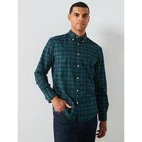 Tommy Hilfiger Mercerized Blackwatch Long Sleeve Regular Fit Shirt - Navy