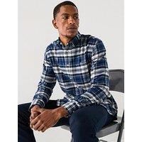 Tommy Hilfiger Hero Flannel Tartan Regular Fit Long Sleeve Shirt - Dark Blue