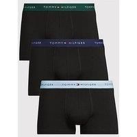 Tommy Hilfiger 3 Pack Signature Cotton Trunks - Black