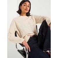 Tommy Hilfiger Soft Wool Cable Knit Jumper - Beige