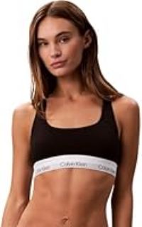 Calvin Klein Women’s Unlined Bralette with Logo Band, Black (Black(Ub1)), L