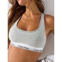 Calvin Klein Women’s Unlined Bralette with Logo Underband, Grey (Grey Heather), L