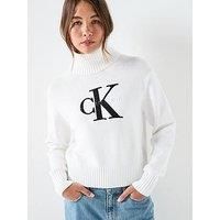 Calvin Klein Jeans Monologo Sweater - White