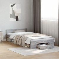 Berkfield Home Bed Frame with Drawer without Mattress Grey Sonoma 90x200 cm