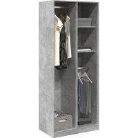 Wardrobe Concrete Grey 80x50x200 cm Engineered Wood
