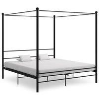 Berkfield Home Canopy Bed Frame Black Metal 200x200 cm