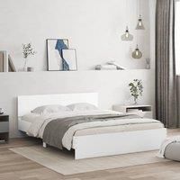 Berkfield Home Bed Frame with Headboard White 140x190 cm