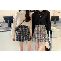 Women'S Plaid Mini Skirt In 4 Sizes And 2 Colours - Black