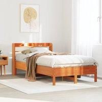 Berkfield Home Bed Frame without Mattress Wax Brown 120x200 cm Solid Wood Pine | Size: Small Double