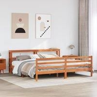 Berkfield Home Bed Frame without Mattress Wax Brown 200x200 cm Solid Wood Pine