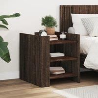 Berkfield Home Bedside Cabinet Brown Oak 45x50x50 cm Engineered Wood | Size: 45 x 50 x 50 cm