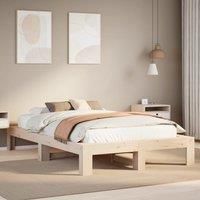 Berkfield Home Bed Frame without Mattress 135x190 cm Double Solid Wood Pine in Brown