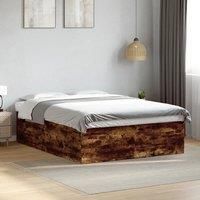 Berkfield Home Bed Frame without Mattress Smoked Oak 150x200 cm King Size in Brown