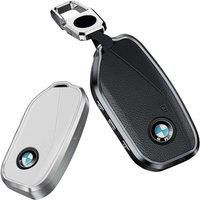 Aluminum Alloy Leather Car Smart Remote Key Case Covers Set Shell Keychain For BMW i7 X7 G07 LCI iX I20 X1 U11 7 Series G70 G09