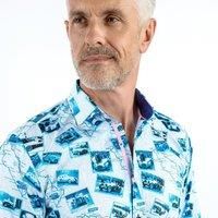 Vintage Italian Road Race Print Shirt