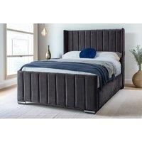 Charcoal Chenille Divan Bed, Headboard & Mattress - 6 Sizes!