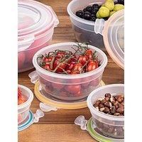 Lock & Lock Food Storage Containers with Lids Airtight - 5 Piece Nestable Round Food Containers with Lids & 4 Side Locks, Watertight, Microwave & Dishwasher Safe, BPA Free Plastic