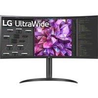 LG UltraWide PC Monitor Curved 34WQ75C, 34 Inch, 21:9 QHD 1440p, IPS Display, sRGB 99% (Typ.), HDR 10, Eye-care features, USB Type-C, RJ45 LAN, HDMI, DisplayPort, 7W Stereo Speakers, Ergonomic Design