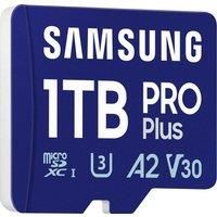 Samsung PRO Plus (2024) microSD card + SD adapter, 1 TB, UHS-I U3, Full HD & 4K UHD, 180 MB/s read, 130 MB/s write, memory card for smartphone, action cam, handheld console, MB-MD1T0SA/EU