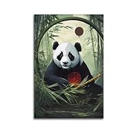 YTNSA Animal Cartoon Art Style Cute Chinese Panda Poster Decorative Painting Canvas Wall Posters And Art Picture Print Modern Family Bedroom Decor Posters 20x30inch(50x75cm)