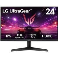 LG UltraGear Gaming Monitor 24GS60F, 24 Inch, 1080p, 180Hz, 1ms Response Time, HDR 10, NVIDIA G-Sync & AMD FreeSync compatible, Smart Energy Saving, Displayport, HDMI