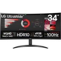 LG UltraWide 34WR50Qk-B.AEK Quad HD 34" Curved VA LCD Monitor - Black, Black