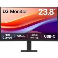 LG Monitor 24U421A – Curved FHD 1080p VA 24 inch, 100Hz, 5ms, Computer desktop display, Flicker safe & Reader Mode, USB-C, HDMI, Matte Black