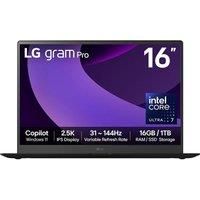 LG gram Pro 16" Laptop - Intel Core Ultra 7, 1TB SSD, 16 GB RAM - Black - [2025], Black