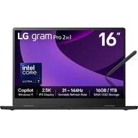 LG gram Pro Hybrid AI 2in1 16T90TP-G 16" 2-in-1 Laptop - Intel Core Ultra 7, 1TB SSD, 16 GB RAM - Black - [2025], Black