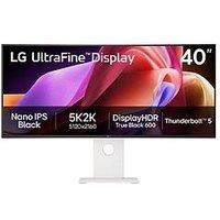 LG UltraFine Monitor 40U990A - Curved UltraWide 5K2K (5120 x 2160p) Nano IPS Black 40 Inch, 120Hz, 5ms, DCI-P3 99%, HDR 600, FreeSync Premium, Speakers, Thunderbolt 5, HDMI 2., DP2.1, White