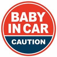 GEEKBEAR Baby in Car Magnet (Red/Navy) - Baby on Board Magnet for Car - No Sticker or Suction Cup - Baby on Board - Baby in Car Sign Sticker Decal - Kids Children on Board Window Bumper Safety Sign